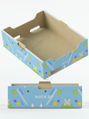 原創3D蔬菜水果托盤紙盒樣機 中秋佳節綠色禮品包裝新趨勢